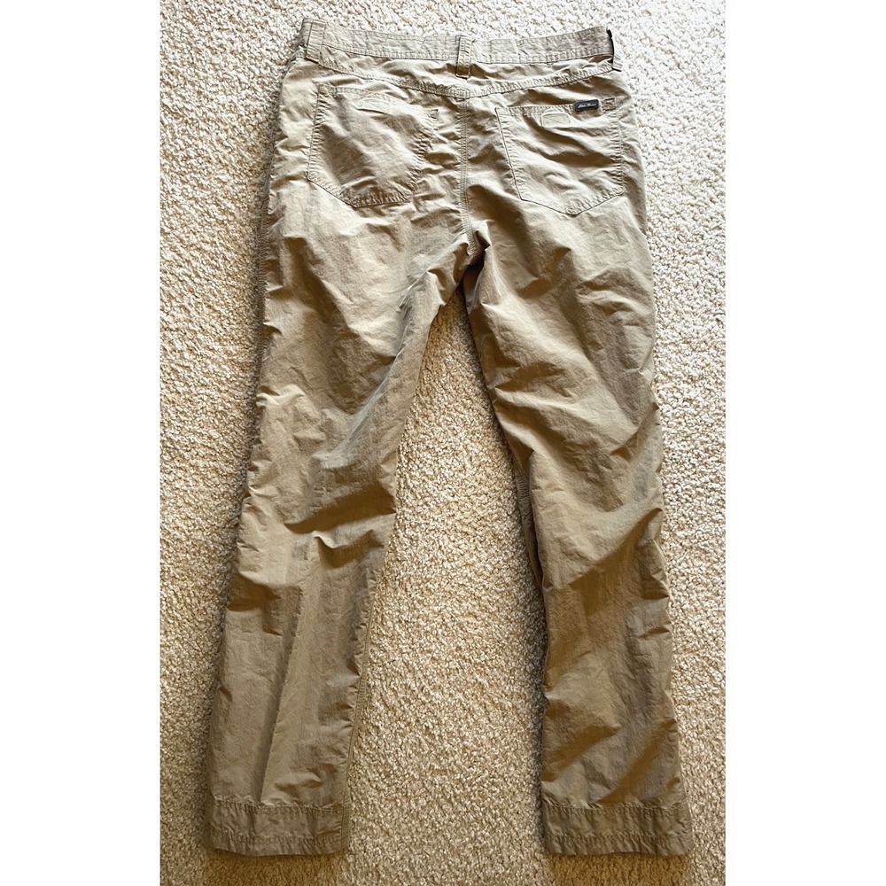 Eddie Bauer Lightweight Straight Nylon Blend Khaki Beige Hiking Pants Men 34x34